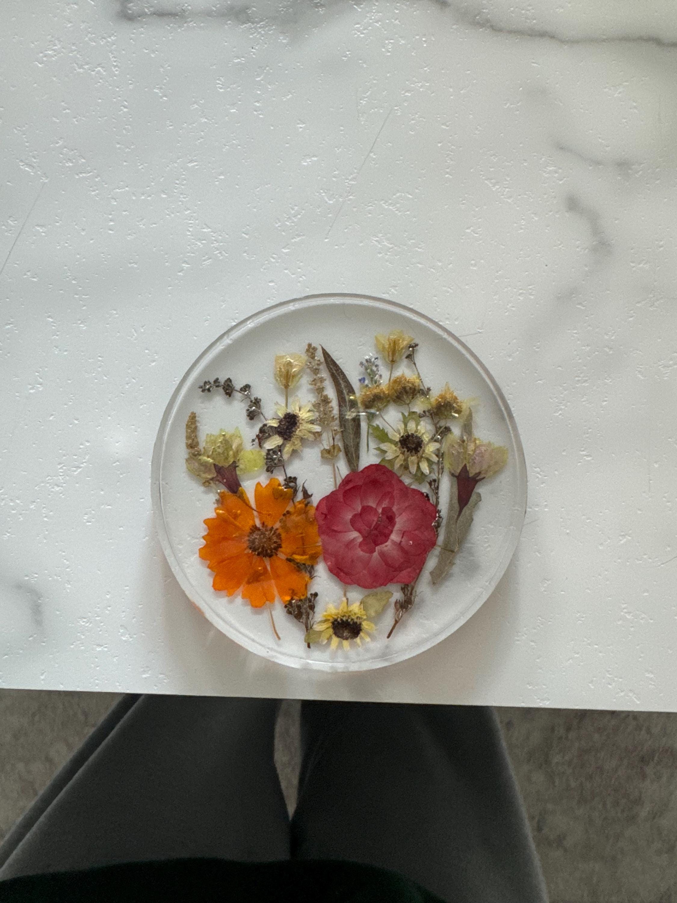Natural Flowers Coasters,Colorful Pressed Real Flowers Outdoor Coasters,Custom Wedding Birthday Christmas Gifts Table Decor,Wildflowers Art