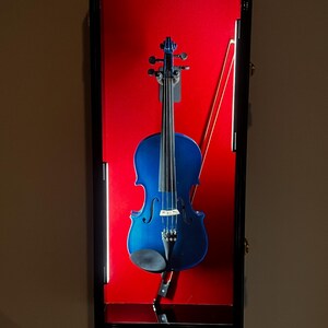 バイオリン展示ケースキャビネット壁掛けラックハンガー、楽器と弓用