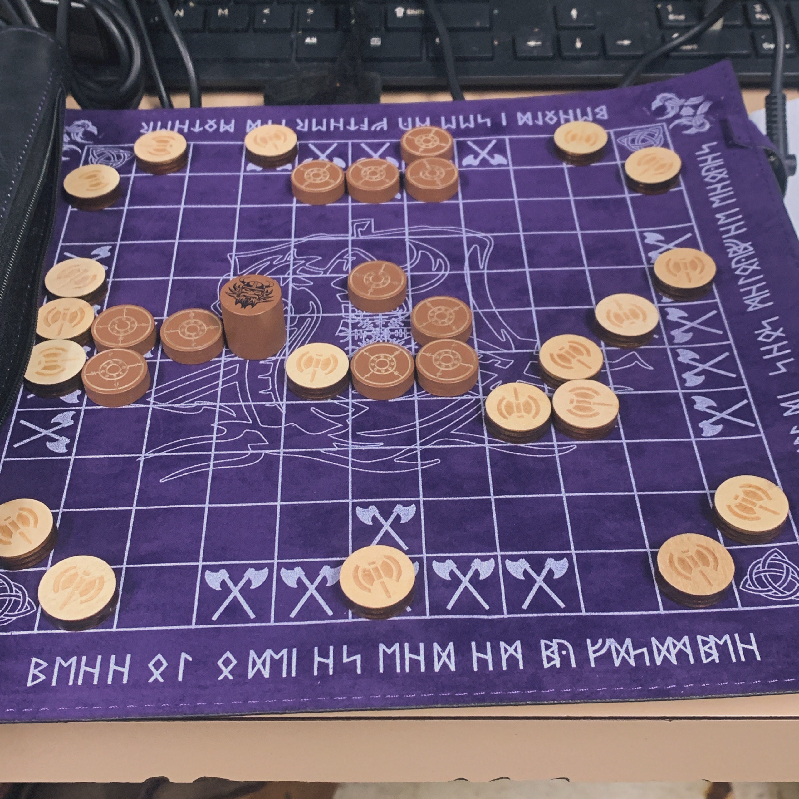 Hnefatafl | Viking Chess (New Colors and 2 Sizes Available) Portable Roll-up Game - Personalized - A Very Unique Gift