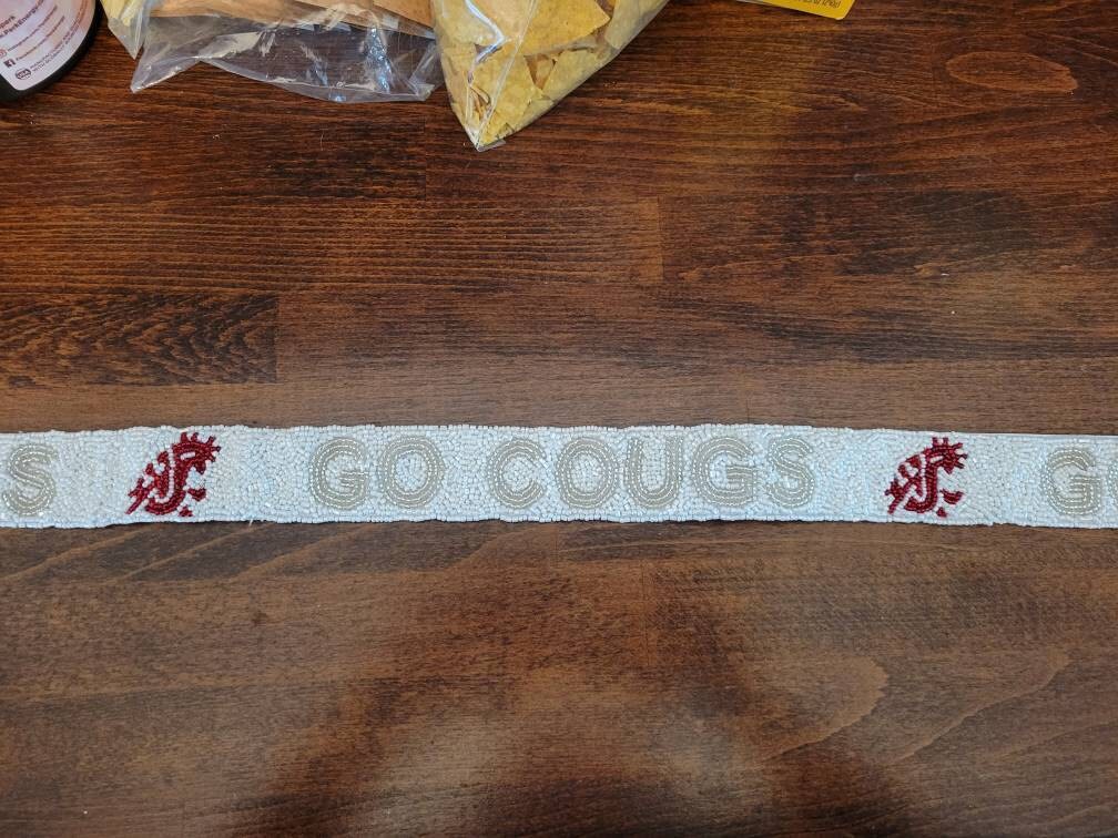 Custom Game Day Seed Bead Strap, Personalized Camera Strap for Game Day, Customized Game Day School Cheer Beaded Camera Strap, School Strap