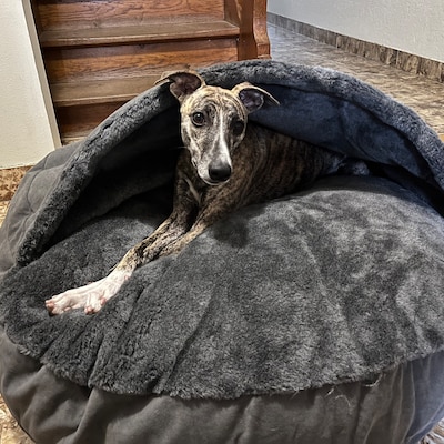 Large Dog Bed Cave Plush Round Donut Bed Crate With Cover Washable ...