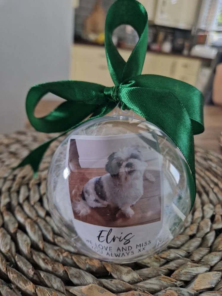 Personalised Photo Memorial Memory Christmas Feather Bauble - Special Memory Bauble - Photo Bauble - Decoration Bauble