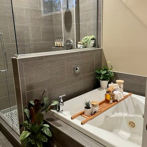 Wooden One Side Bath Caddy Bath Tray Bath Rack Bath Board One Rim ...