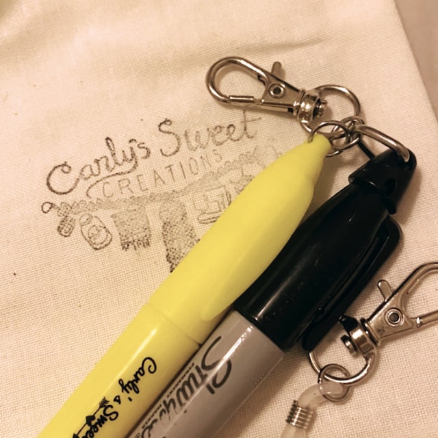 Mini Sharpie and Pen Keychain Set for Badge Reel – MadebytheBest