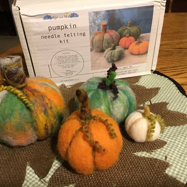 Kit Débutant Loisir Créatif Halloween - Lapin & Citrouille à Feutrer à L'Aiguille
