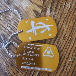 Custom Engraved Demon Hunter Dog Tags | Personalized Metal ID Tags