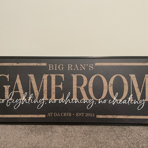 Personalized Game Room Sign: Farmhouse Style Custom Decor - Etsy