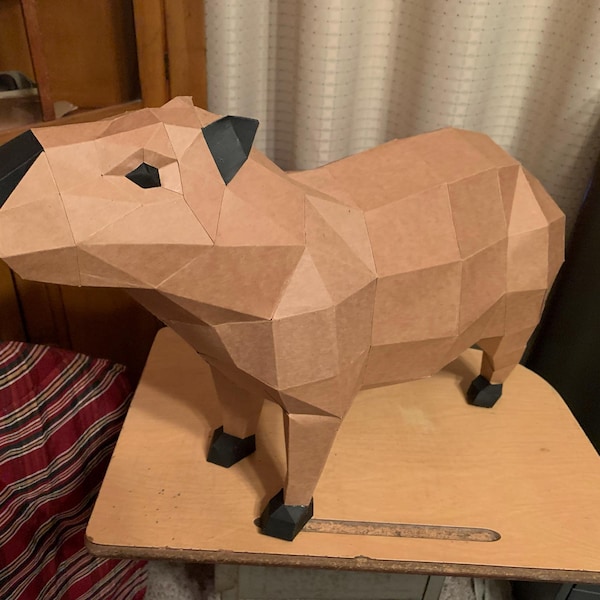 Modelo de capivara em papel em PDF e SVG para projeto Cricut - Faça ...