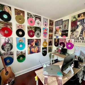 Album Cover and Vinyl Record Wall Mount Shelf Display Black - Etsy