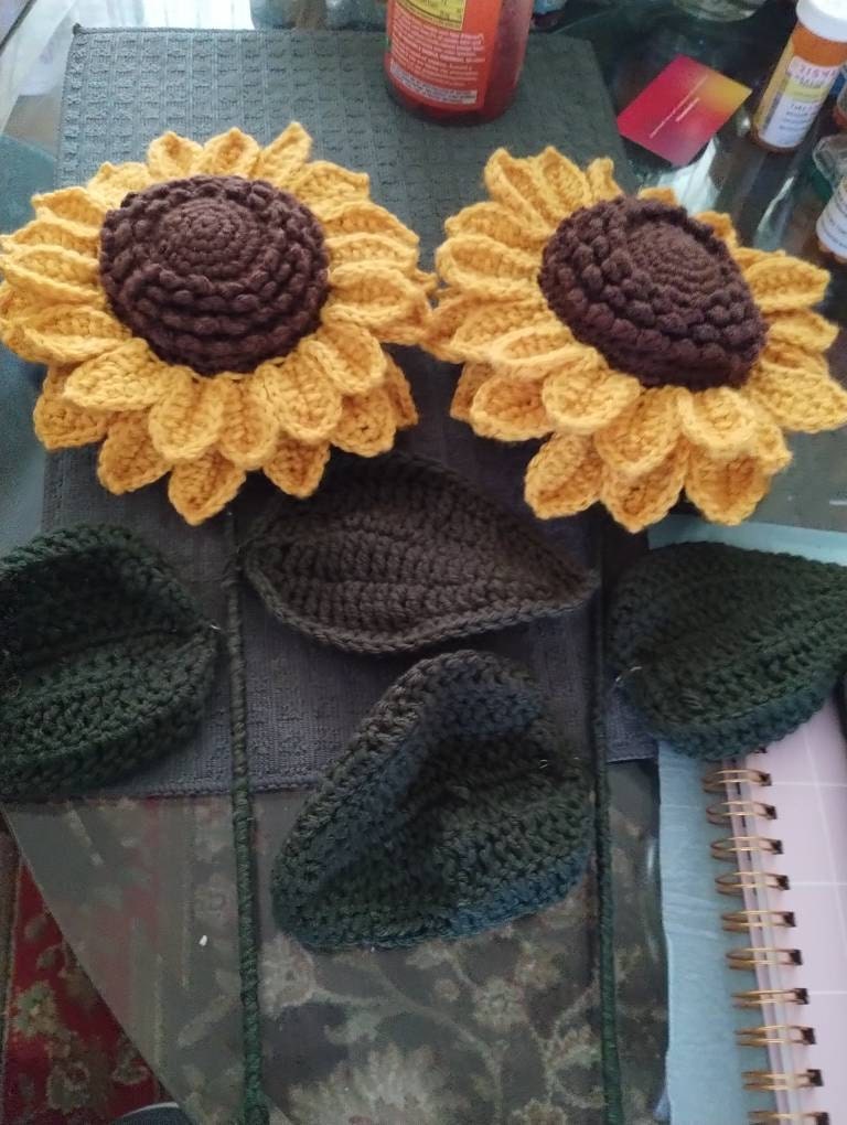 Sunflower Crochet Pattern, Crochet Flower Bouquet Pattern, Crochet Flower Pattern, Wedding Flower