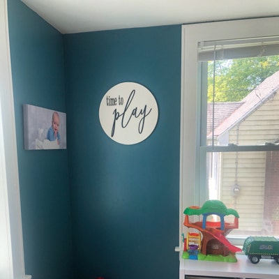 Wooden Nursery Sign Laser Cut Round Time to Play 3D Sign Nursery Sign ...