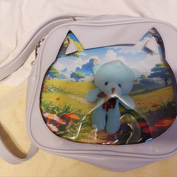 Persoonlijke Tas Display Homvik Star Ita Bag Pins-Rucksack, Niedlich, ästhetisch, Mit Ita-Einsatz, Umhängetasche, Handtasche, PU-Leder, Für Damen Und Mädchen (Schwarz1 Crossbody Handtas PU Leer