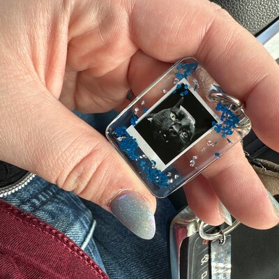 Personalized Photo Heart Keychain customize W/your Photo, Resin Photo ...