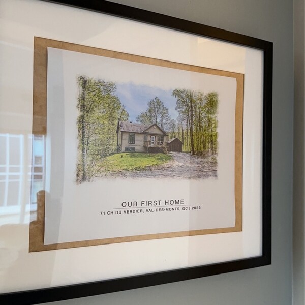 Custom Watercolor House Portrait From Photo, New Home Housewarming Gift ...