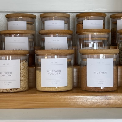 Bamboo Spice Jars, Spice Jar Set, Modern Minimalist Spice Jars, Modern ...