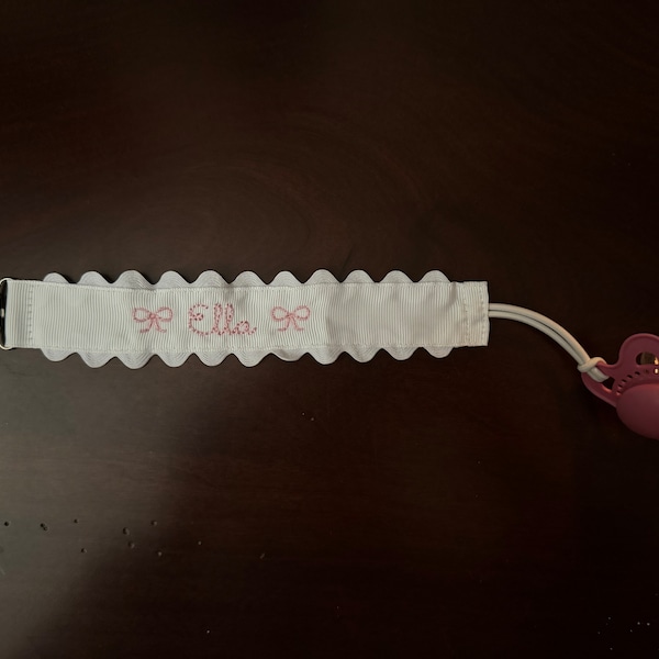 Monogrammed Pacifier Clip | Personalized Embroidered Paci Holder | Baby ...
