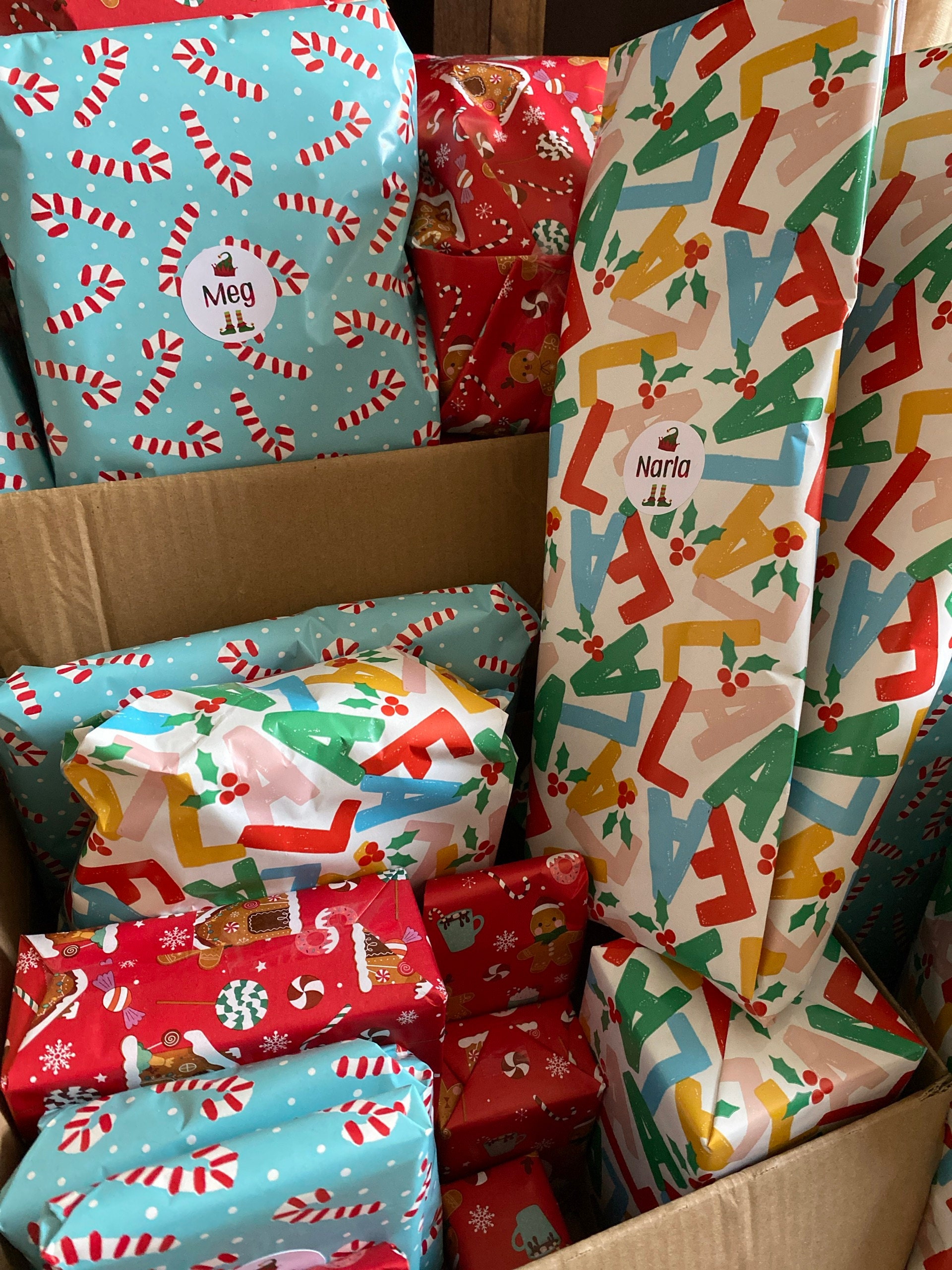 Personalised Elf Christmas Present stickers, christmas lettering, santa, Stickers, Gift, Labels, Christmas stickers