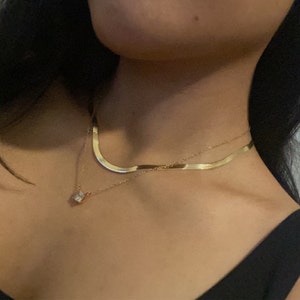 10k Yellow Gold Herringbone Chain Necklace – Solid 3mm-6mm, High Polish (16-30 Inches)