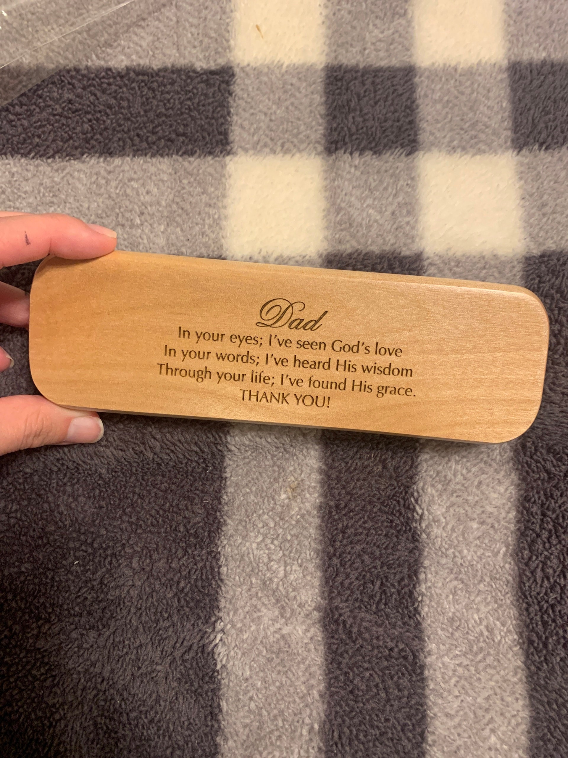 Christian Gifts for Men - Dad Christmas Gift from Daughter - Personalized Wooden Pen - Religious Gift for Him
