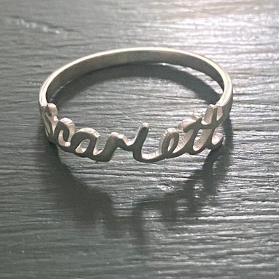 14K Gold Name Ring, Personalized Name Ring, Minimalist Jewelry for ...