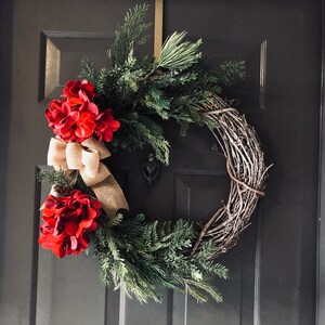 Hand-made Red Burlap Holiday Bow With Wire Edges - Etsy