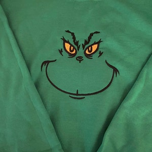 Grinch Face Machine Embroidery Design Instant Download - Etsy