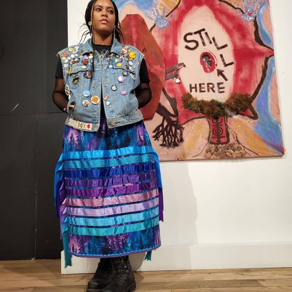 Black Cow Hyde Ribbon Skirt - Etsy