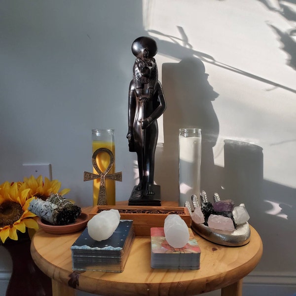Statue of Goddess Sekhmet Black Standing Large Solid Heavy Ancient ...