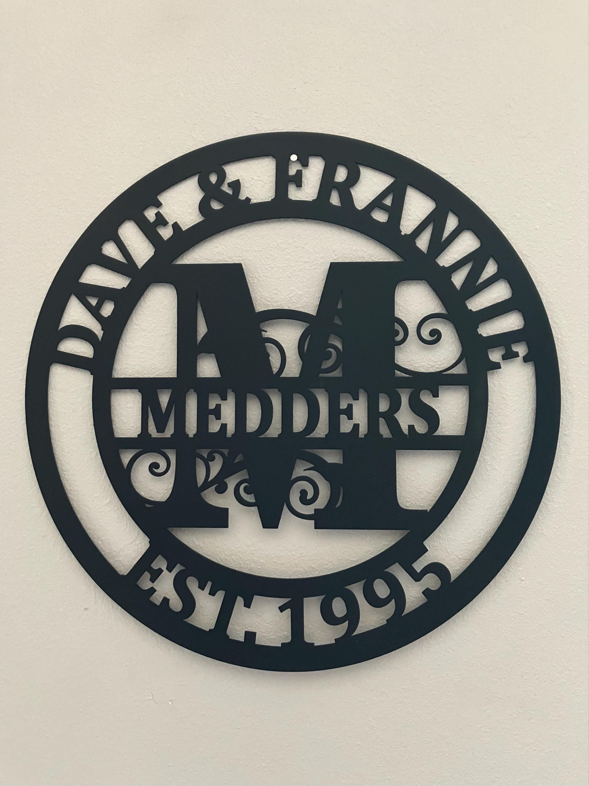 Custom metal monogram, personalized Family Name Metal Sign, Last Name Sign, Initial, Metal Monogram,  Housewarming Gift, Wedding Anniversary
