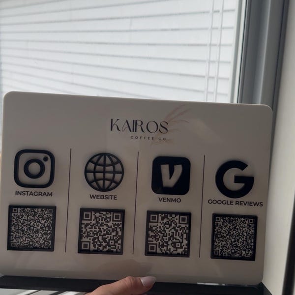 Grauity Signs Custom QR Code Sign, Personalized QR Sign, Payment Method Sign, Shop ...