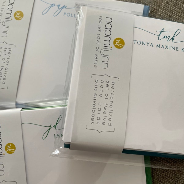 Personalized Note Card Set - EXQUISITE SCRIPT MONOGRAM - Women's ...