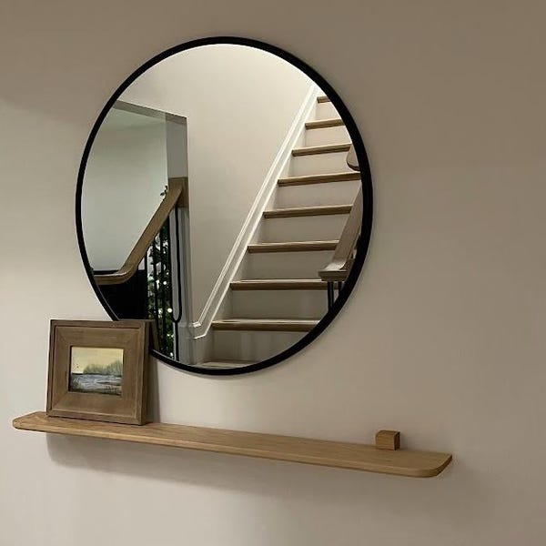 One Side Rounded Shelf Handmade Floating Shelf / Rounded Edge Wooden Shelf / Hardwood Home ...