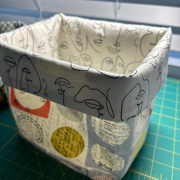 Reversible Fabric Basket PDF Sewing Pattern, DIY Fabric Storage 5 Sizes ...