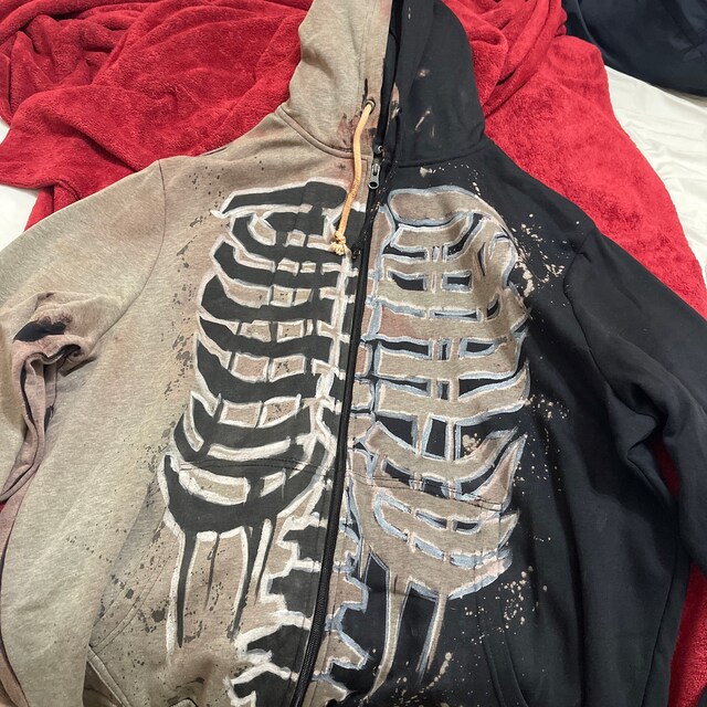ニット・セーター CPGN STUDIO [2-WAY] Skeleton Hooded Zip-Up Knit 5MM244 Skeleton Zip-Up Hoodie – Post Mortem Horror Bootique