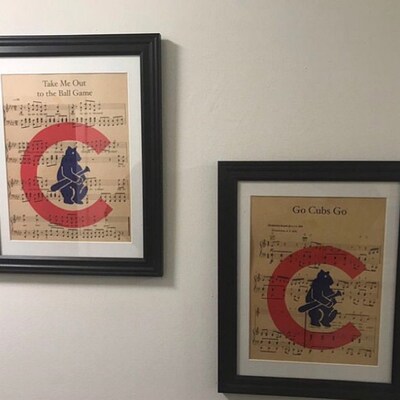 Chicago Cubs Go Cubs Go Sheet Music Vintage Log Baseball Gift - Etsy
