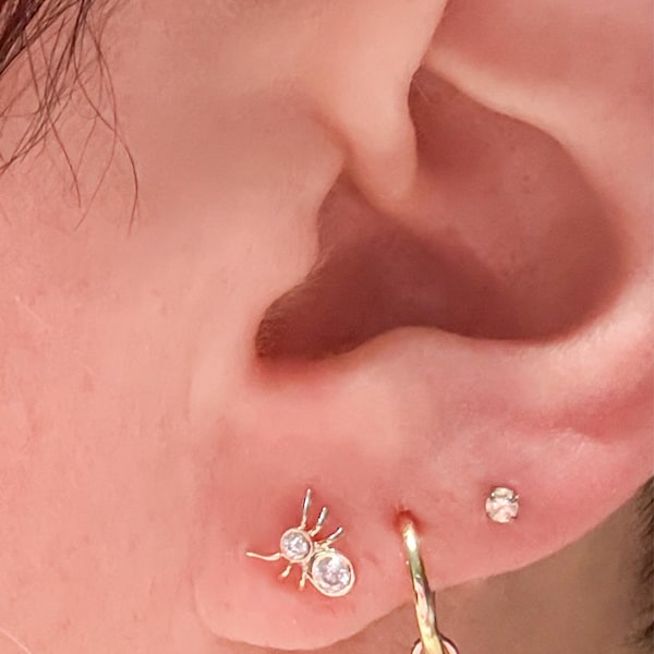 Mini Sparkle Pink Stud Trio Earrings main image 1