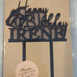 Happy 80th Birthday Cake Topper, Custom Cake Topper for Birthday With ...