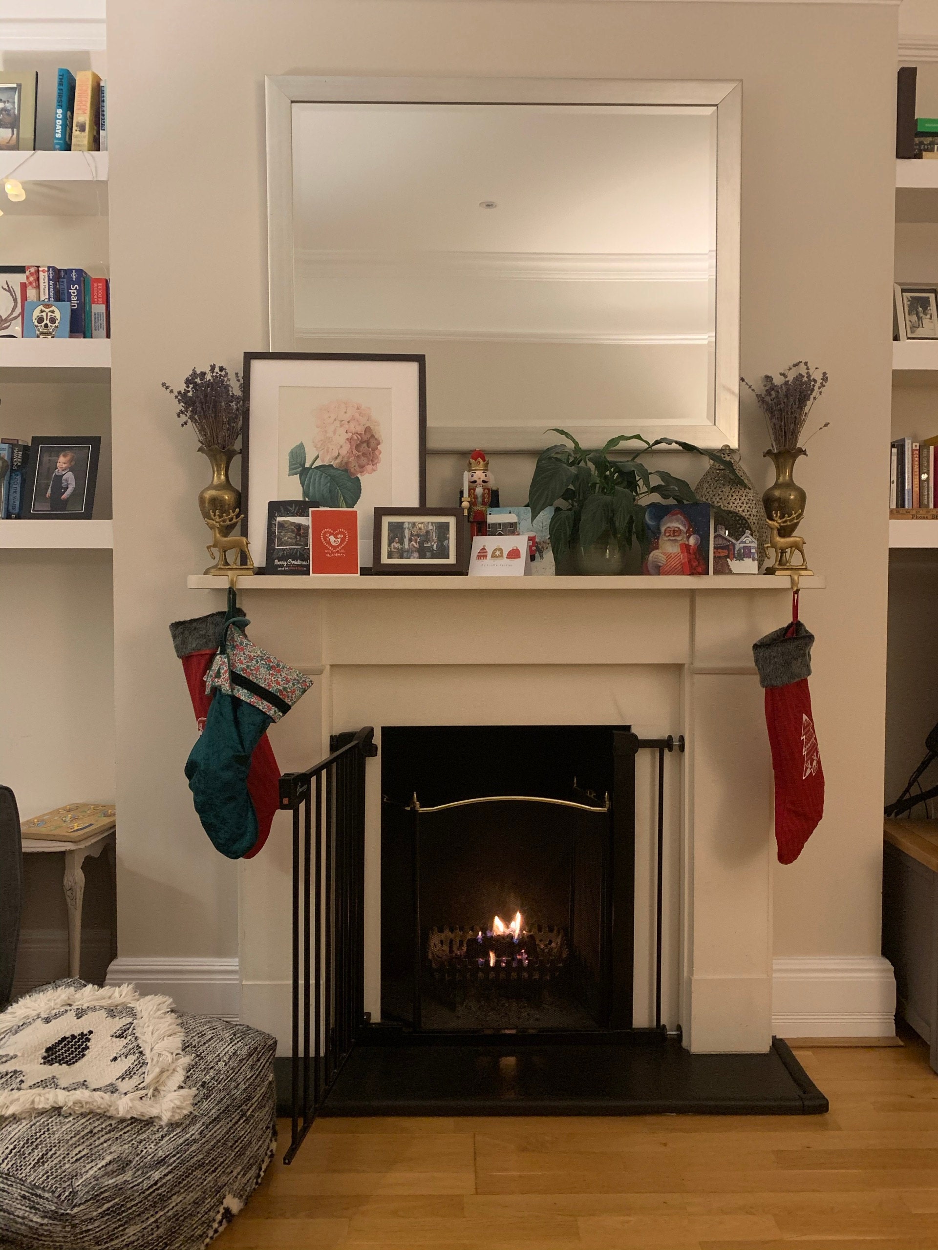 Liberty and velvet Christmas stocking with optional personalisation.
