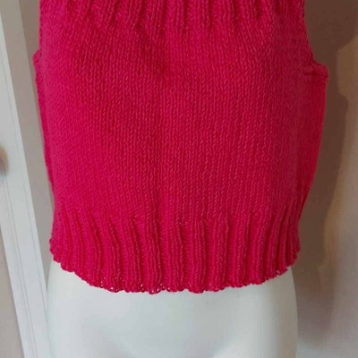 Women's Summer Crochet Sweater - Knit Cap Sleeve Crewneck Top For Casual Wear