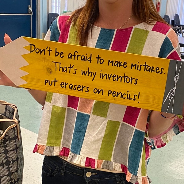 PERSONALIZED Teacher Pencil Wood Sign/ Large Wood Pencil/ Hand Painted ...