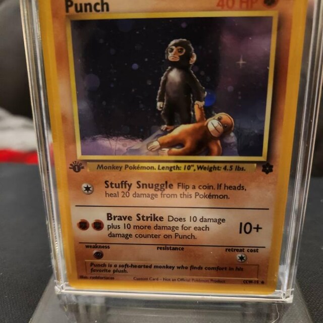 Punch Monkey - Custom Holographic Card - Etsy