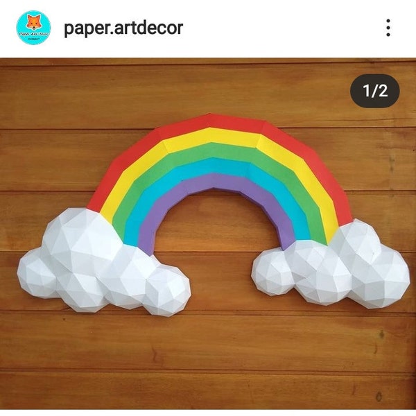 Rainbow Brite Papercraft 3D DIY Low Poly Paper Crafts Origami Wall ...