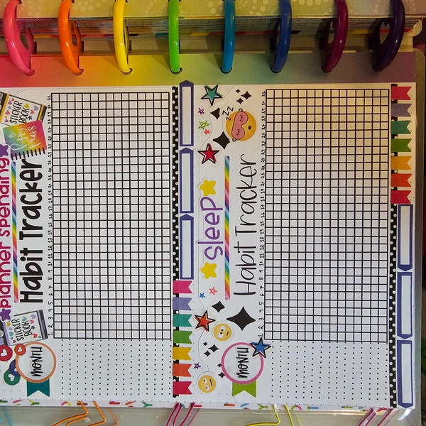 Habit Tracker Chart Sticker Pack | Goal Planner | Journal Stickers ...