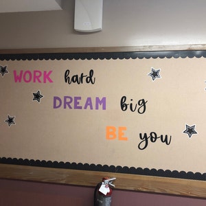 Work Hard. Dream Big. Be You. Bulletin Board Cut Out - Etsy