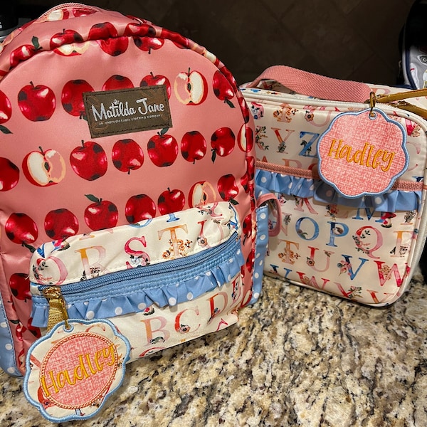 Made to Match Back to School Apple Backpack Tags - Etsy