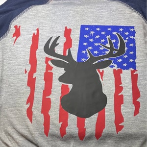 Deer Hunt Flag SVG Hunting Flag SVG Deer Head SVG Distressed American ...