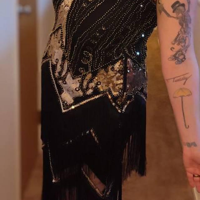 FEPITO Flapper-jurk in de stijl van de jaren 20 voor dames, met franjes en pailletten, Great Gatsby-jurk voor dames, met accessoires in de stijl van de jaren 20, Roaring 20's FEPITO Flapper-jurk in de stijl van de jaren 20 voor dames, met franjes en pailletten, Great Gatsby-jurk voor dames, met accessoires in de stijl van de jaren 20, Roaring 20's