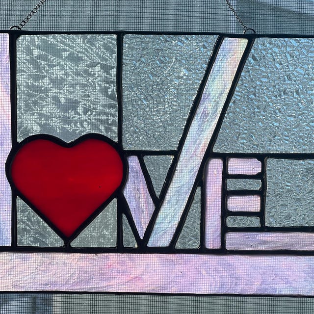 Love Heart Stained Glass Pattern: Geometric Design (digital