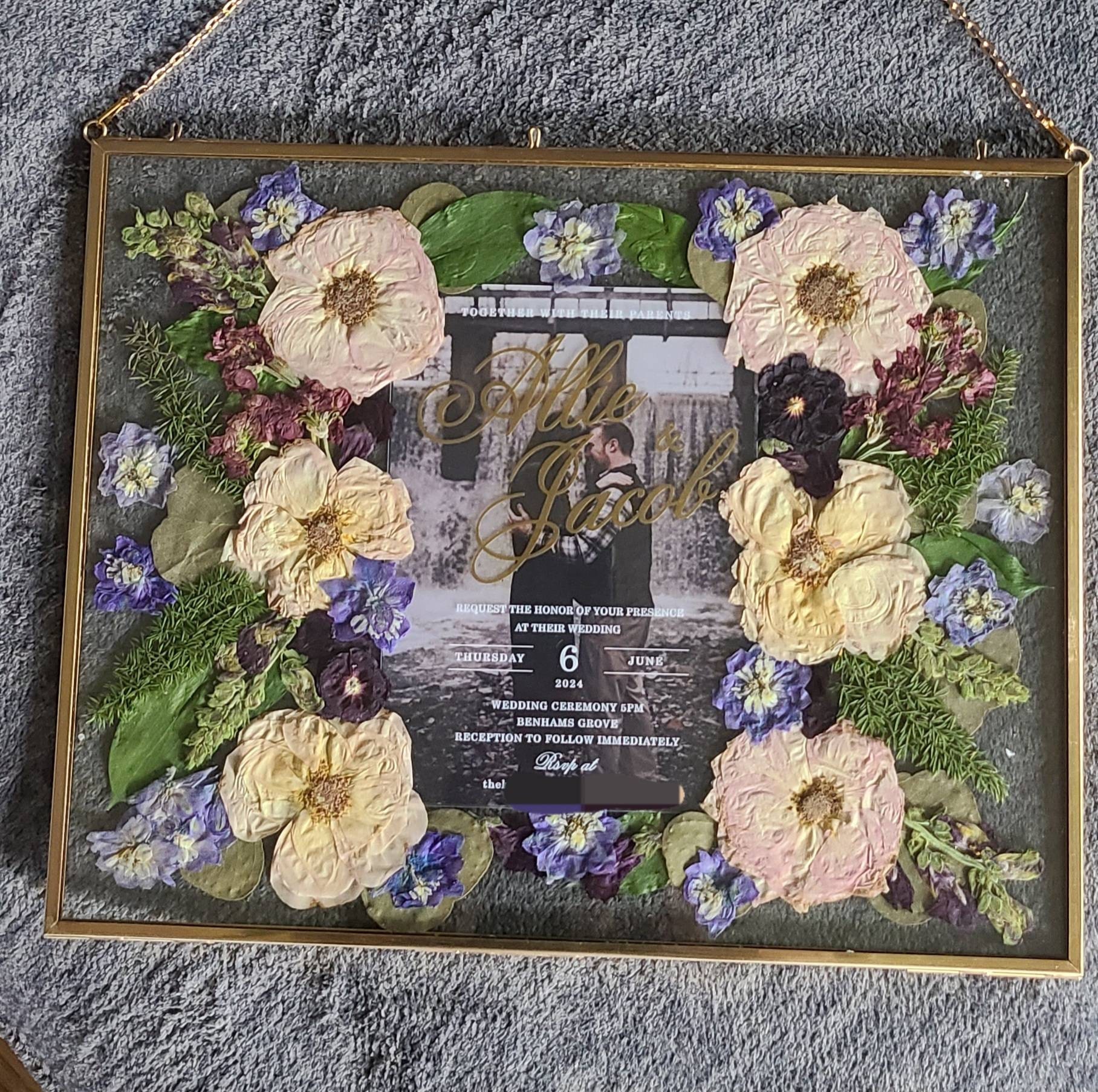 Preserved flowers from Allison's etsy review