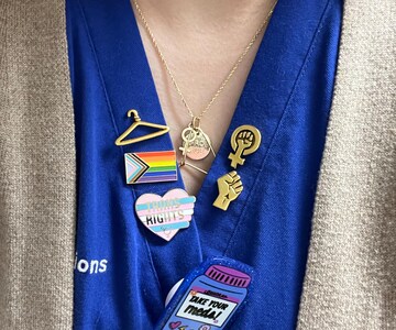 Trans Rights Enamel Pin - Equal Rights Badge - Trans Flag